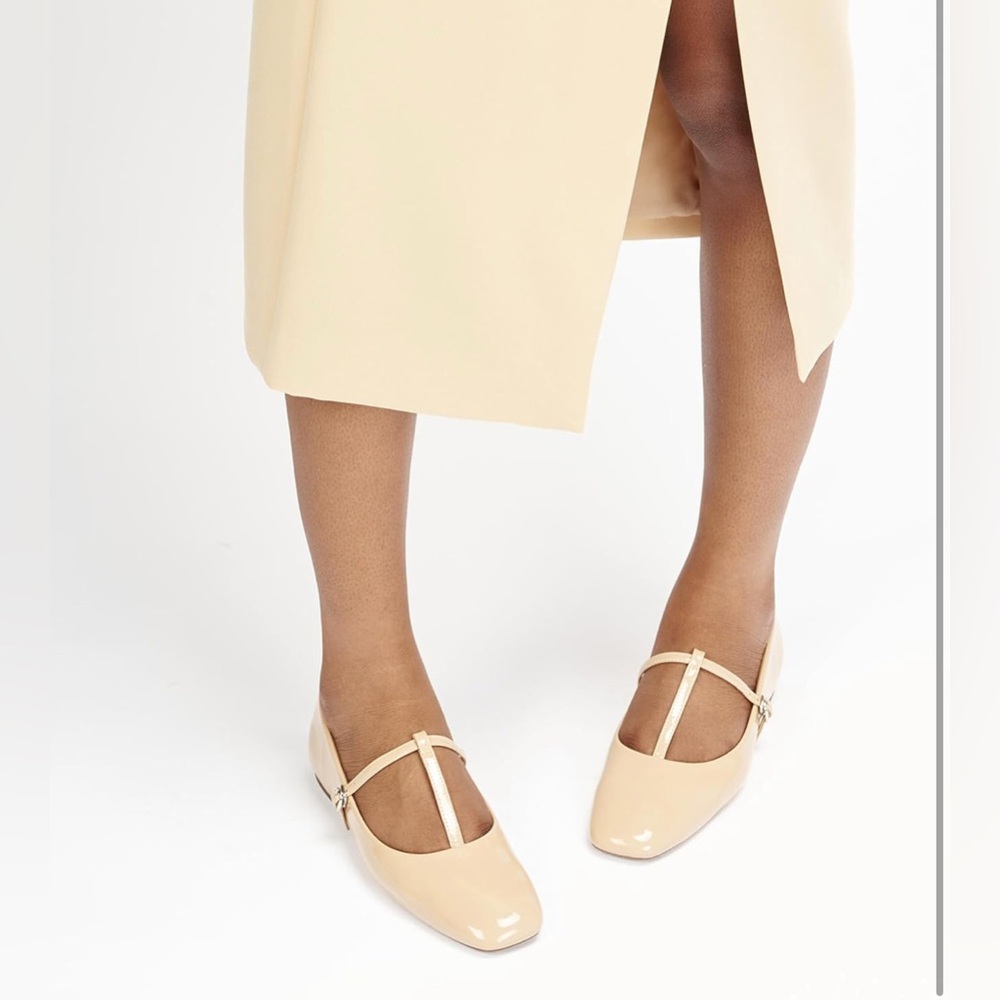 C.Paravano Mary Jane Flats for Women Ballet Flats Square Toe Flats
